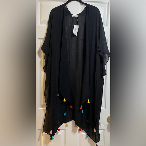 Moss Rose Women Beach Colorful Tassel Oversized Casual Beachwear Cover-up Sz OS - Picture 2 of 9